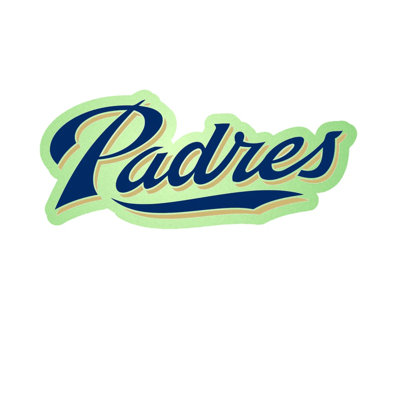 San Diego Padres - Padres Cursive - Glow in the Dark Vinyl Sticker - Custom Size