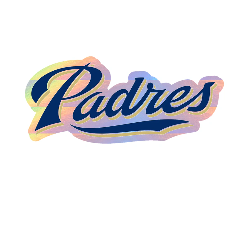 San Diego Padres - Padres Cursive - Holographic Vinyl Sticker - Custom Size