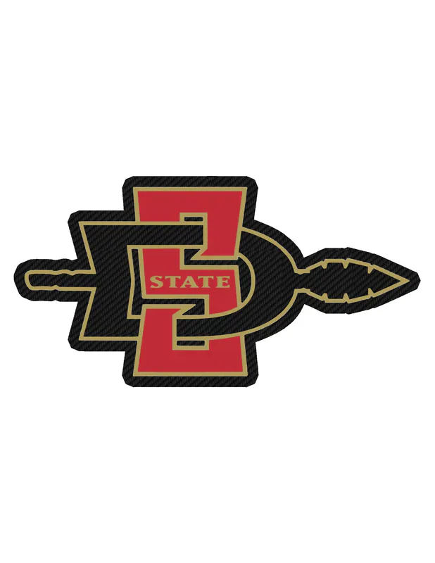 San Diego State Aztecs - Image 2 - Carbon Fiber Vinyl Decal - Custom Size