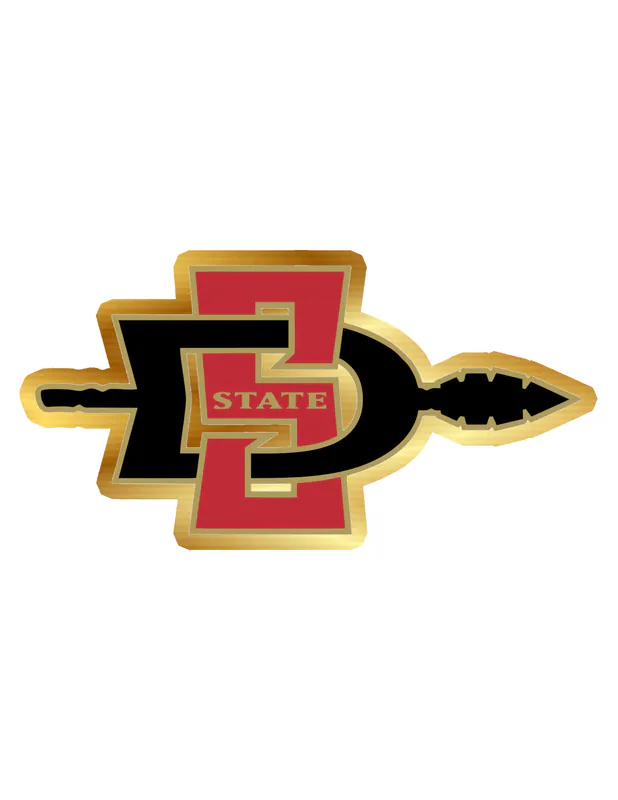 San Diego State Aztecs - Image 2 - Gold Chrome Vinyl Decal - Custom Size