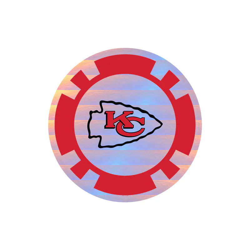 Kansas City Chiefs- Checker- Holographic Vinyl Sticker – Custom Size