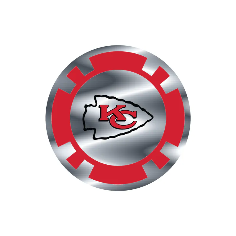 Kansas City Chiefs- Checker- Silver Chrome Vinyl Sticker – Custom Size