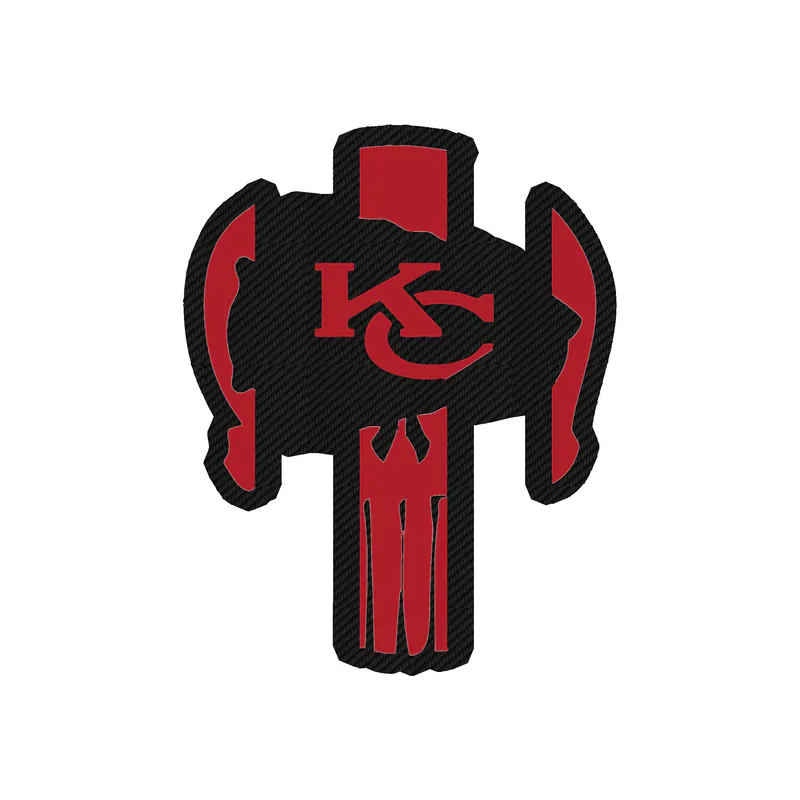 Kansas City Chiefs - Punisher - Carbon Fiber Vinyl Sticker – Custom Size