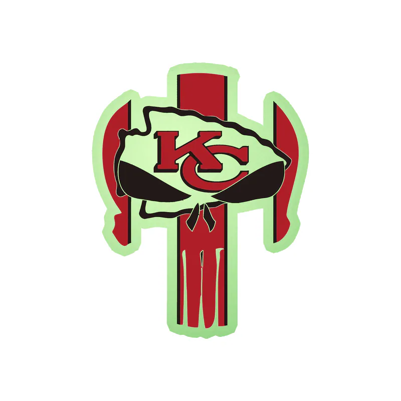 Kansas City Chiefs - Punisher - Glow in the Dark Vinyl Sticker – Custom Size