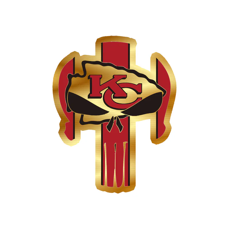 Kansas City Chiefs - Punisher - Gold Chrome Vinyl Sticker – Custom Size