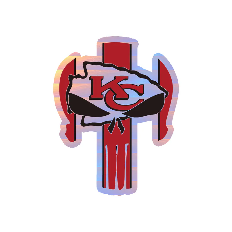 Kansas City Chiefs - Punisher - Holographic Vinyl Sticker – Custom Size