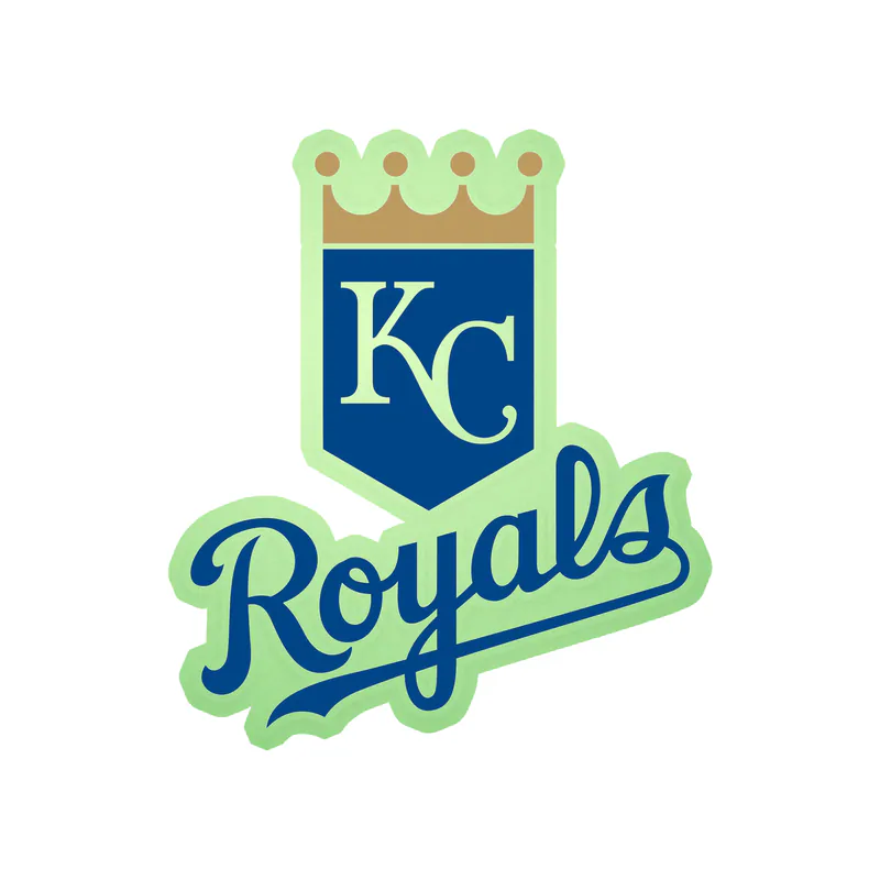 Kansas City Royals - Shield With Royals - Glow in the Dark Vinyl Sticker - Custom Size