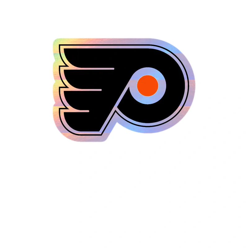 Philadelphia Flyers - P With Wings - Holographic Vinyl Sticker - Custom Size