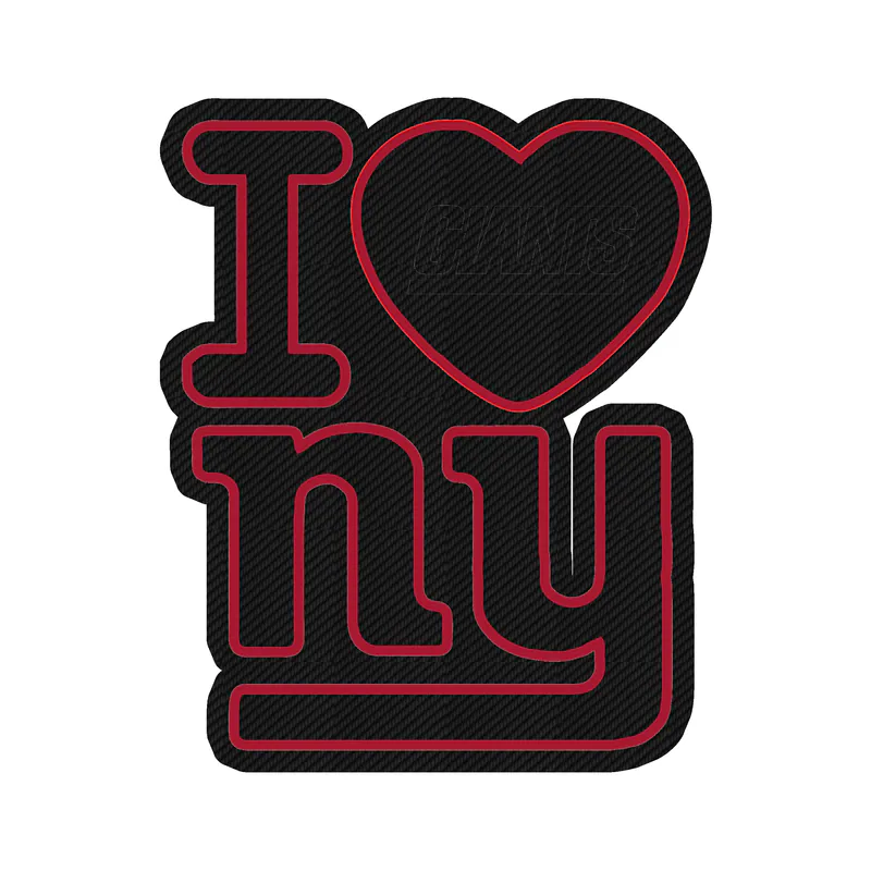 New York Giants - I Love NY - Carbon Fiber Vinyl Sticker - Custom Size