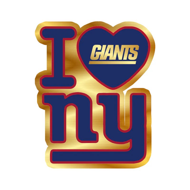 New York Giants - I Love NY - Gold Chrome Vinyl Sticker - Custom Size