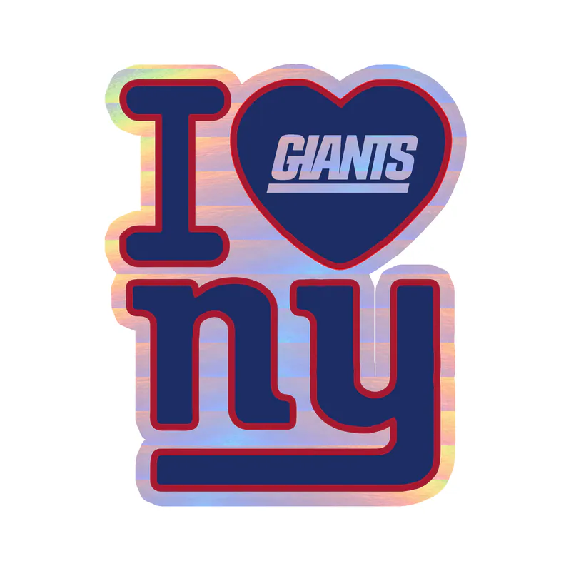 New York Giants - I Love NY - Holographic Vinyl Sticker - Custom Size