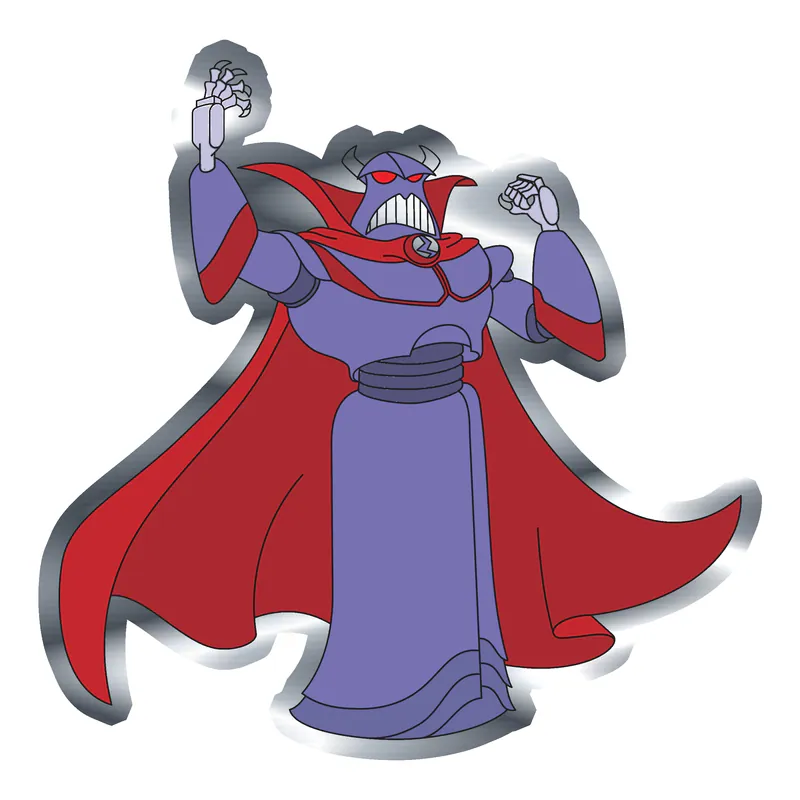 Toy Story Emperor Zurg Silver Chrome Vinyl Sticker - Custom Size