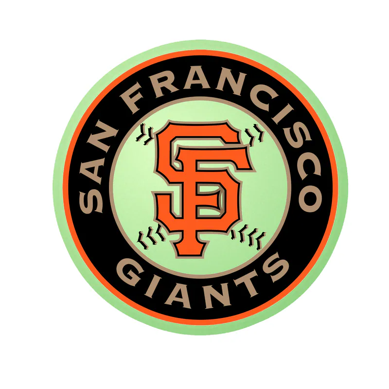 San Francisco Giants - Black Circle - Glow in the Dark Vinyl Sticker - Custom Size