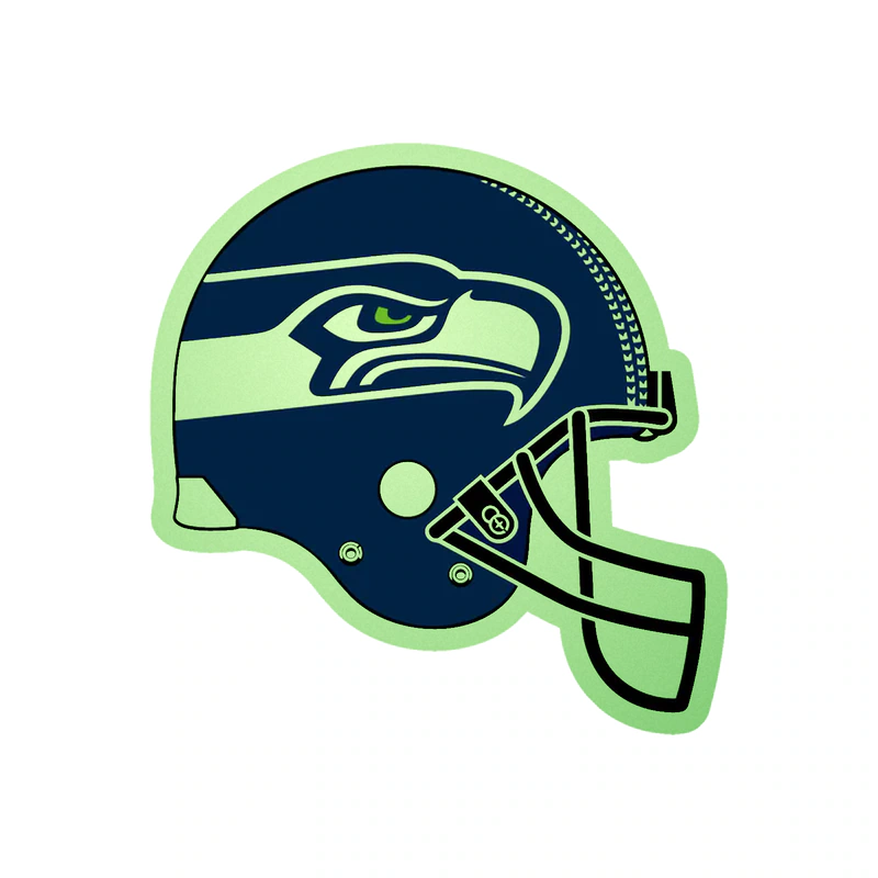 Seattle Seahawks Helmet - Image 2 - Glow in the Dark Vinyl Sticker - Custom Size