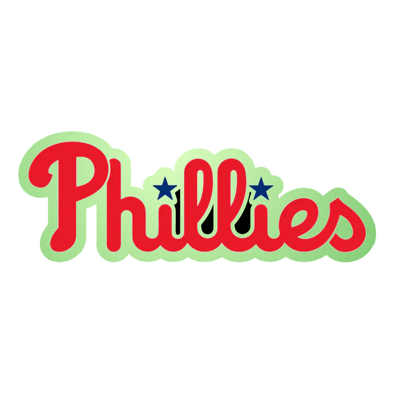 Philadelphia Phillies - Phillies Cursive - Glow in the Dark Vinyl Sticker - Custom Size