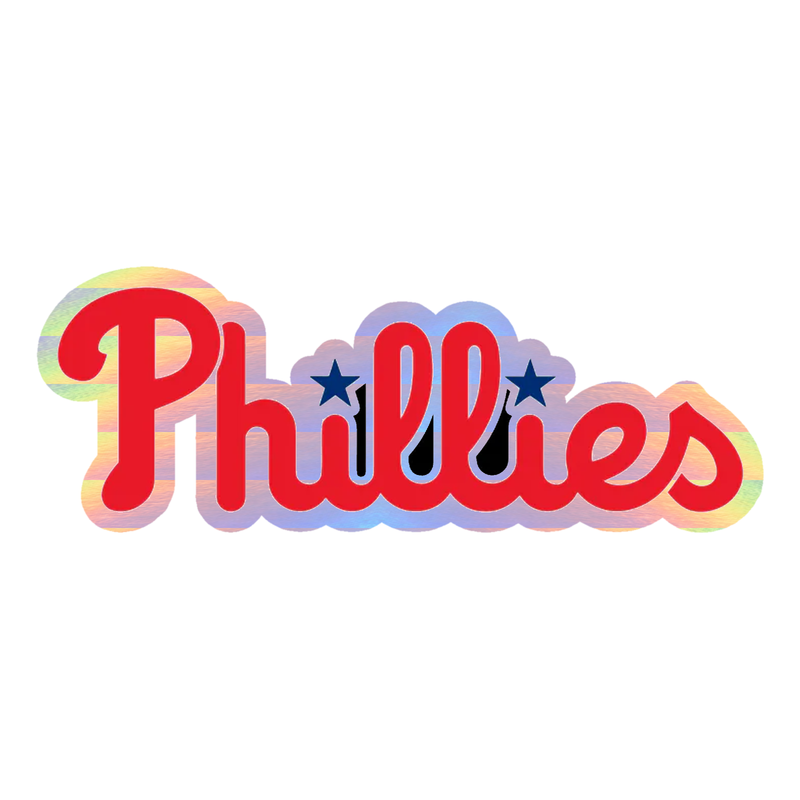 Philadelphia Phillies - Phillies Cursive - Holographic Vinyl Sticker - Custom Size
