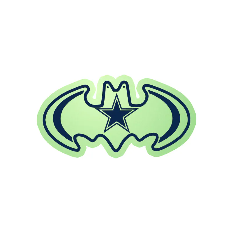 Dallas Cowboys - Bat - Glow in the Dark Vinyl Sticker - Custom Size