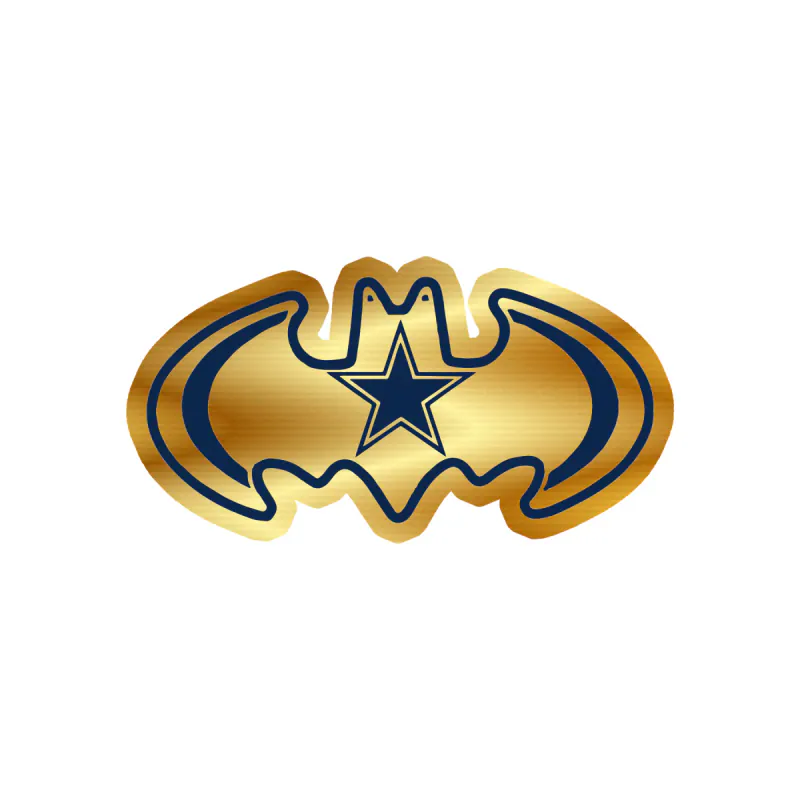 Dallas Cowboys - Bat - Gold Chrome Vinyl Sticker - Custom Size