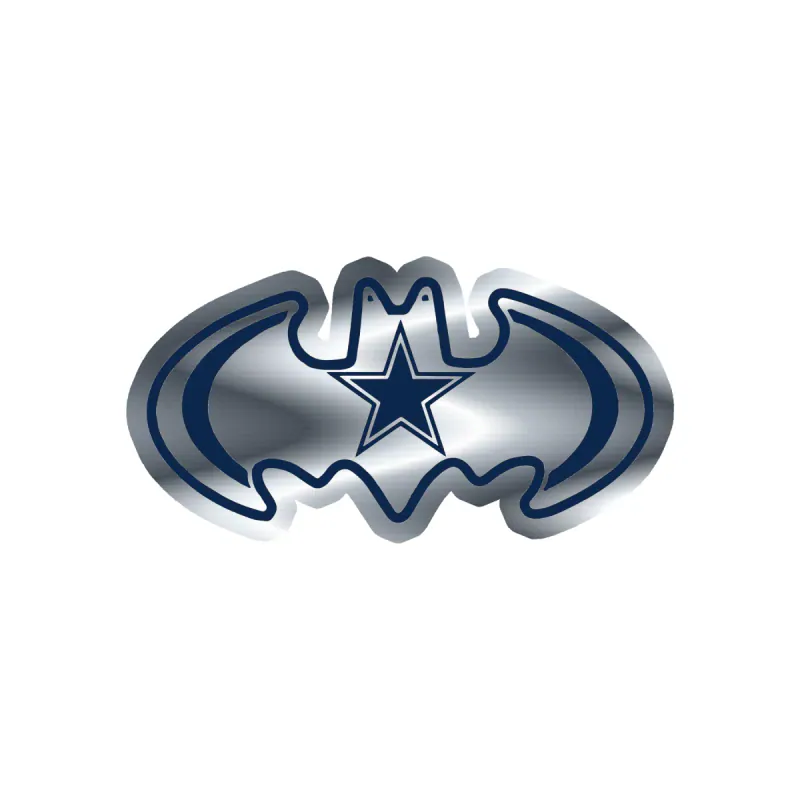 Dallas Cowboys - Bat - Silver Chrome Vinyl Sticker - Custom Size
