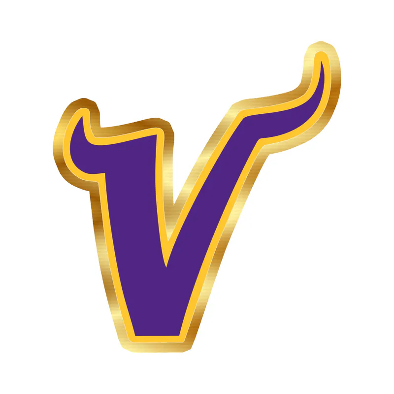 Minnesota Vikings - V - Gold Chrome Vinyl Sticker - Custom Size
