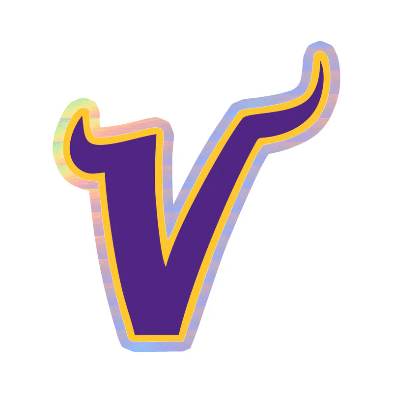 Minnesota Vikings - V - Holographic Vinyl Sticker - Custom Size