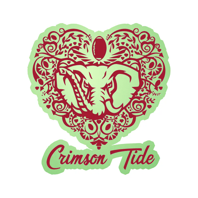 Alabama Crimson Tide - Image 7 - Glow in the Dark Vinyl Decal - Custom Size
