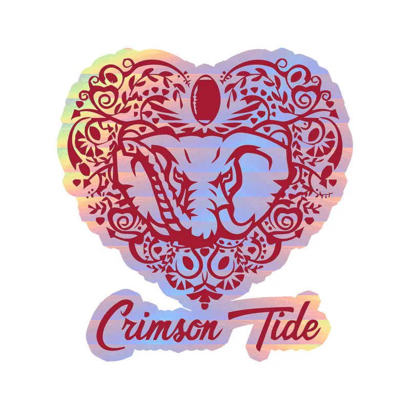 Alabama Crimson Tide - Image 7 - Holographic Vinyl Decal - Custom Size