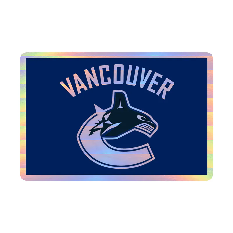 Vancouver Canucks - Square With Vancouver And C - Holographic Vinyl Sticker - Custom Size