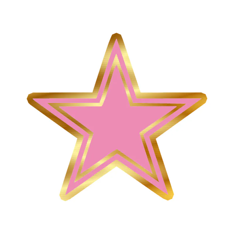 Dallas Cowboys - Pink Star - Gold Chrome Vinyl Sticker - Custom Size