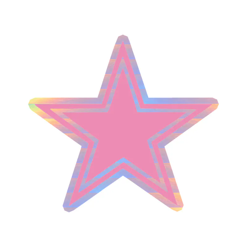 Dallas Cowboys - Pink Star - Holographic Vinyl Sticker - Custom Size