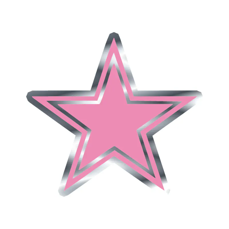 Dallas Cowboys - Pink Star - Silver Chrome Vinyl Sticker - Custom Size