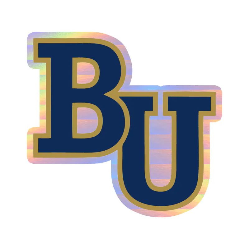 Bethel University - BU - Holographic Vinyl Decal - Custom Size