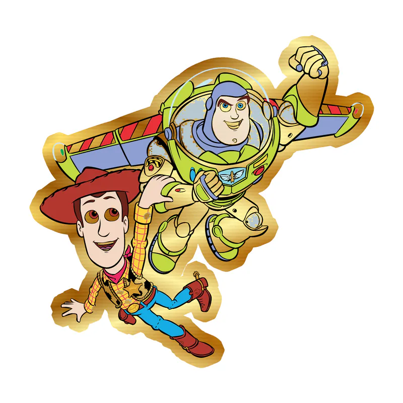 Toy Story Woody & Buzz Gold Chrome Vinyl Sticker - Custom Size