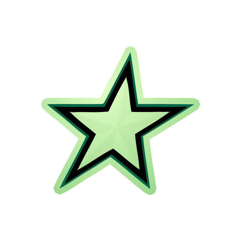Dallas Stars  - Star - Glow in the Dark Vinyl Sticker - Custom Size