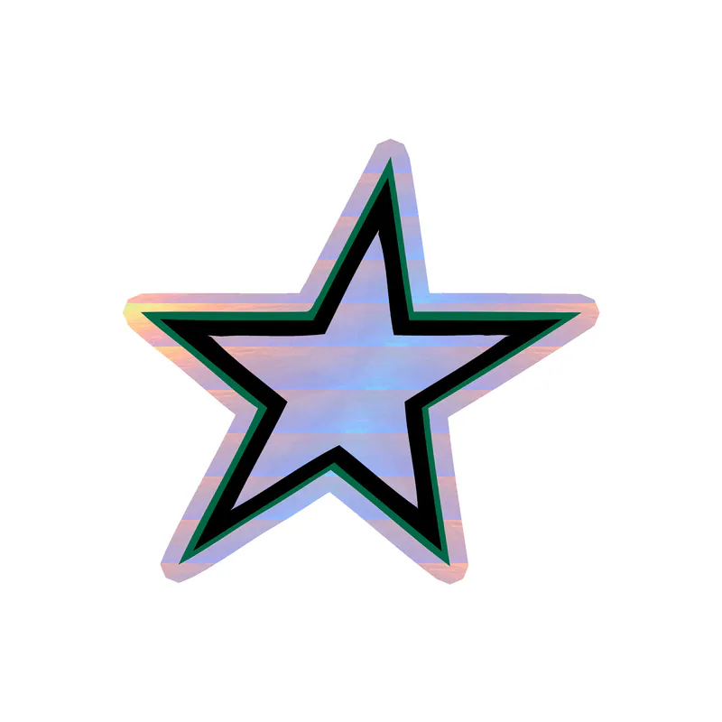 Dallas Stars  - Star - Holographic Vinyl Sticker - Custom Size