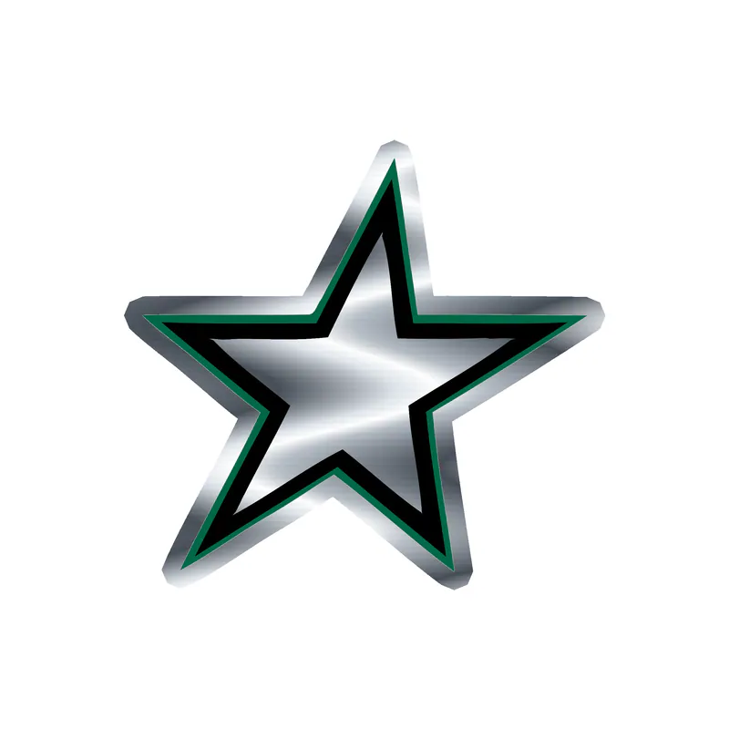 Dallas Stars  - Star - Silver Chrome Vinyl Sticker - Custom Size