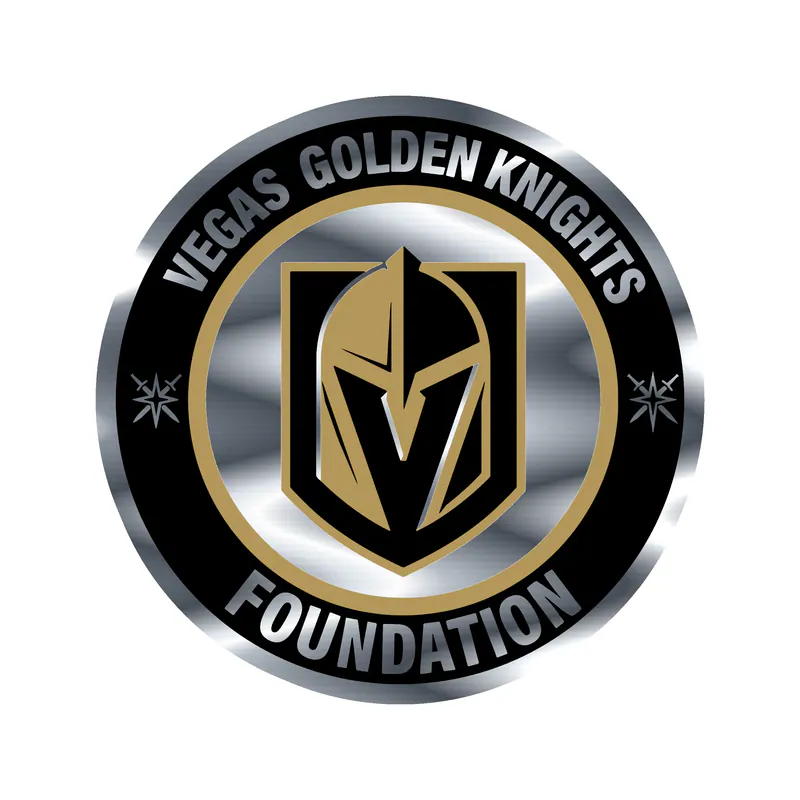 Vegas Golden Knights - Circle Foundation - Silver Chrome Vinyl Sticker - Custom Size