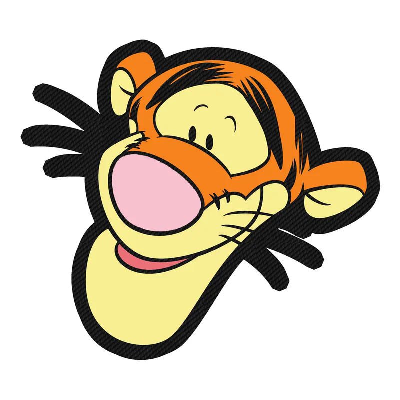 Winnie The Pooh - Tigger - Carbon Fiber Vinyl Sticker - Custom Size