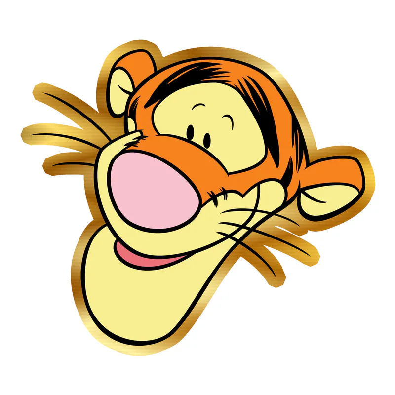 Winnie The Pooh - Tigger - Gold Chrome Vinyl Sticker - Custom Size