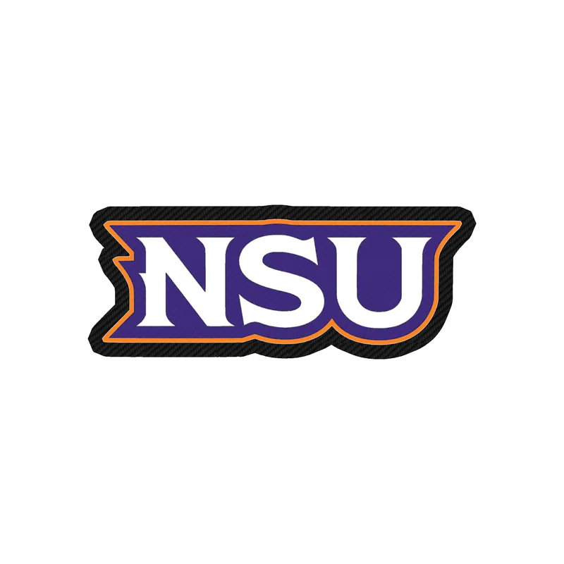 Northwestern State - Orange and Purple NSU -  Carbon Fiber Vinyl Decal - Custom Size