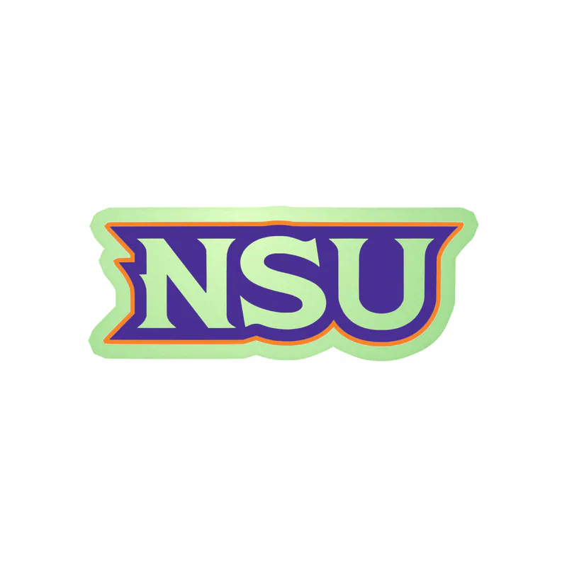 Northwestern State - Orange and Purple NSU -  Glow in the Dark Vinyl Decal - Custom Size