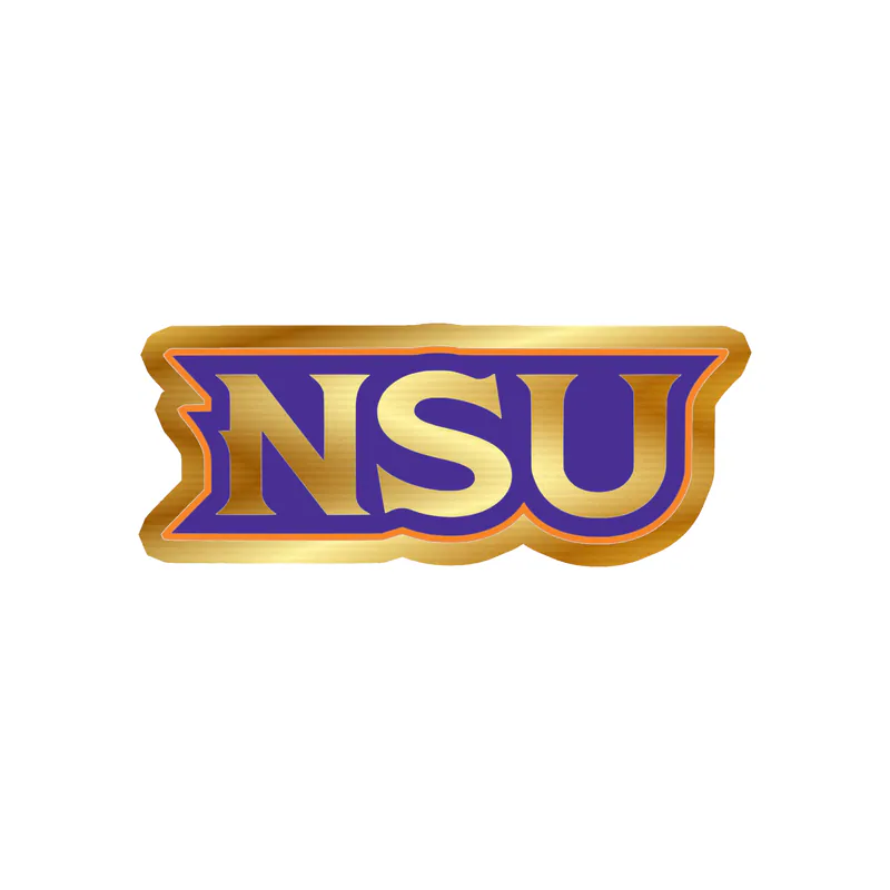 Northwestern State - Orange and Purple NSU -  Gold Chrome Vinyl Decal - Custom Size