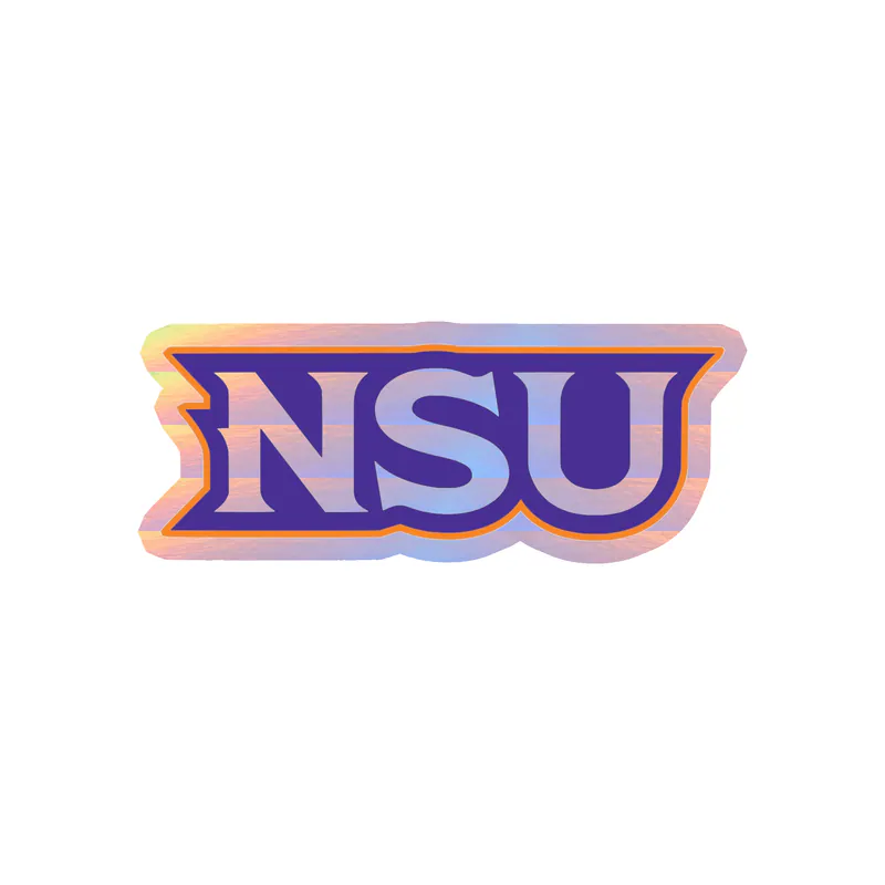 Northwestern State - Orange and Purple NSU -  Holographic Vinyl Decal - Custom Size