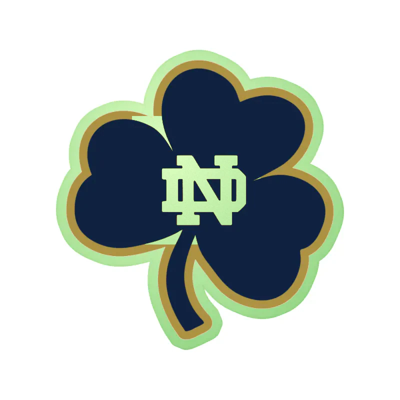 Notre Dame -Clover- Glow in the Dark Vinyl Sticker - Custom Size