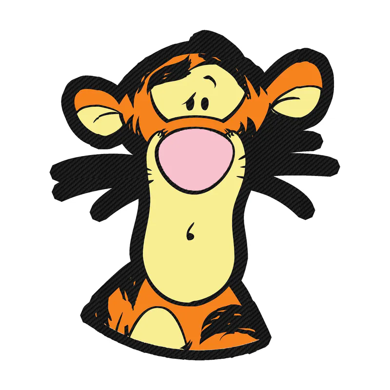 Winnie The Pooh - Tigger - Carbon Fiber Vinyl Sticker - Custom Size