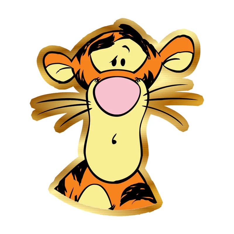 Winnie The Pooh - Tigger - Gold Chrome Vinyl Sticker - Custom Size