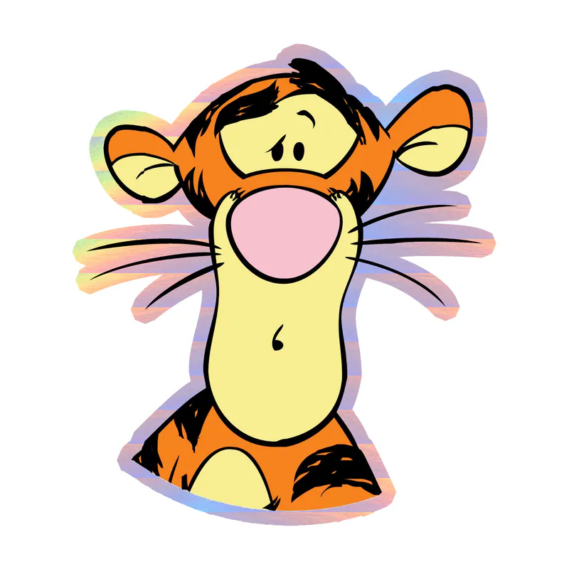 Winnie The Pooh - Tigger - Holographic Vinyl Sticker - Custom Size