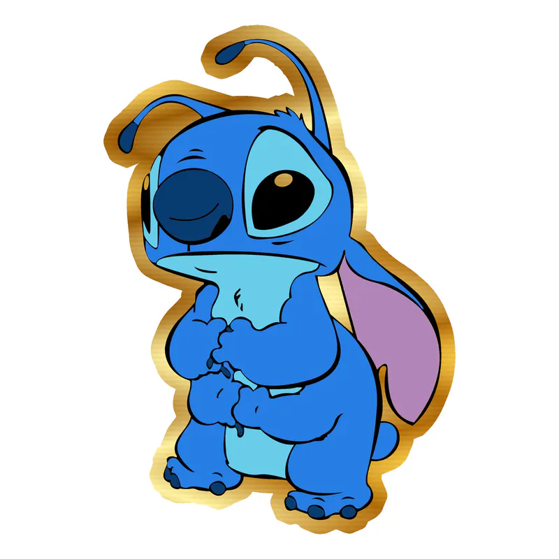 Stitch Gold Chrome Vinyl Sticker - Custom Size