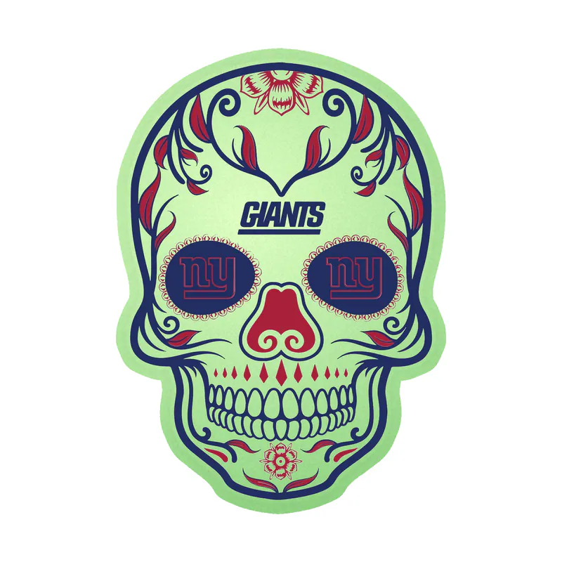 New York Giants - Sugar Skull - Glow in the Dark Vinyl Sticker - Custom Size
