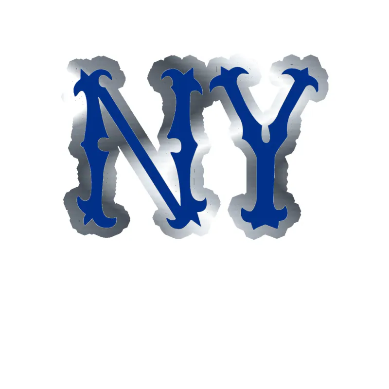 New York Yankees - Spiky NY - Silver Chrome Vinyl Sticker - Custom Size